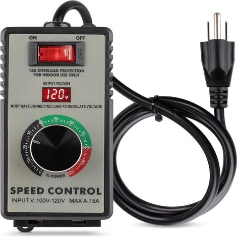 Contrôleur De Vitesse Moteur - 100 V À 120 V - 15 A - Pour Routeur Perceuse Ventilateur Polisseuse - Avec Affichage Et Protection Contre La Surcharge