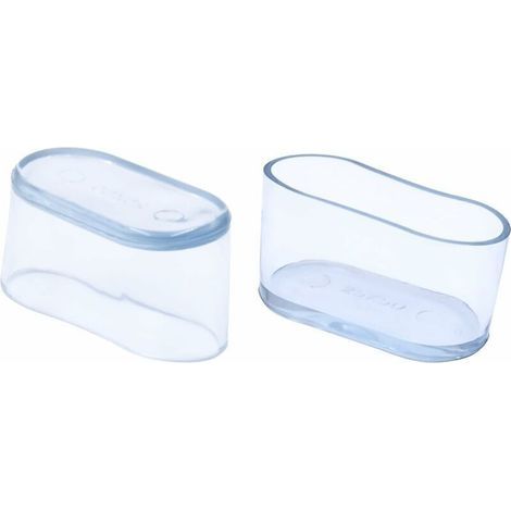 Lot de 52 Embouts de Pieds de Chaise Ovales Transparents en PVC Souple pour Pieds de Chaise et de Table 16 x34 mm (1,6x 3,4 cm), Ensoleillé (1/5)