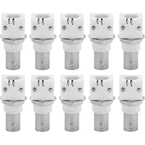 Lot 10 Connecteurs BNC Femelle PCB Angle Droit 50/75 Ohms Jack Prise pour Carte Circuit Surveillance Vidéo CCTV (1/5)