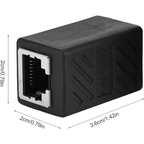 2PCS Connecteur RJ45 Femelle Double, Prolongateur de Câble Réseau LAN Ethernet (1/2)