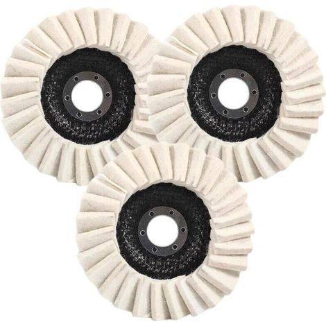 11,4 cm (4,5 Zoll) große Polierscheiben aus Wollfilz für Metall, Marmor, Stein, Möbel, Autowachs, Wollpolierscheiben, 3er-Set (1/4)