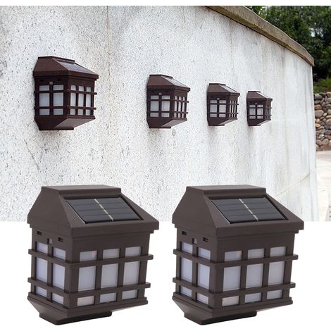 LED-Solarwandleuchte mit Fenstergittermuster, regenfeste Außenwandleuchte, dekorative Wandleuchte für Villengärten. (1/5)