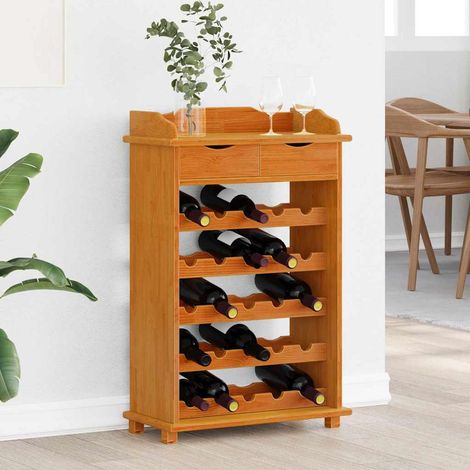 Weinregal Braun 90 x 60 x 30 cm Massivholz Kiefer vidaXL (1/5)