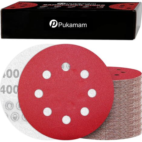 Schleifscheiben 120Stück 125mm Klett 8Loch Exzenterschleifer P400 (1/5)