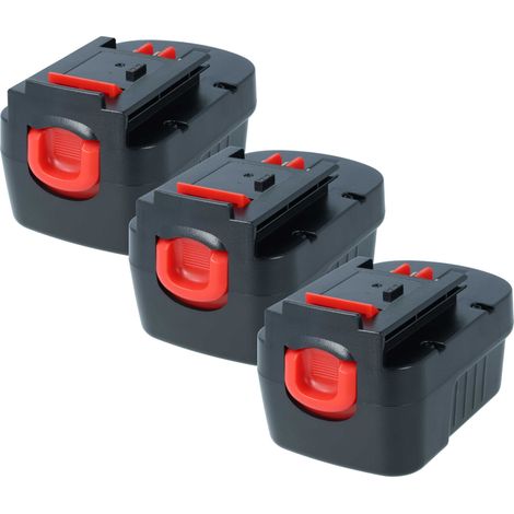 vhbw 3x Akku Ersatz für Black & Decker 499936-34, 499936-35, A14, A144, A144EX, A14F für Werkzeug (1500 mAh, NiMH, 14,4 V)