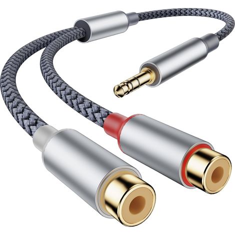 Câble audio RCA vers prise jack stéréo 3,5 mm, connecteur 3,5 mm vers 2 x prises RCA, compatible avec smartphones, lecteurs MP3, tablettes, haut-parleurs, systèmes de cinéma maison, appareils (1/5)