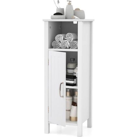 Adjustable Floor Storage Cabinet with Single Door for Bathroom (1/5)