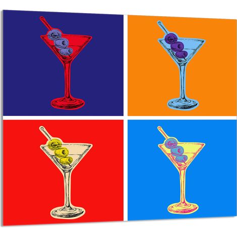 Panneau de verre pour la cuisine 65x60 coloré (1/5)