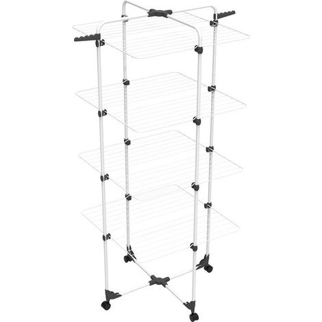 Vileda – Séchoir à linge modulable 4 niveaux – 40 m d'espace d'étendage – Roues pivotantes pour déplacement facile – Pour espaces restreints (1/4)