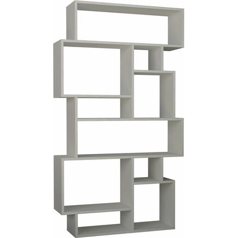 Étagère murale moderne avec 10 compartiments 96x25x168cm Karmato - Blanc (1/3)