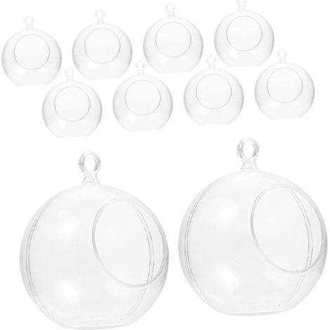 Boule Transparente à Remplir 10 Pièces Décoratives en Plastique Suspendues 8 Cm pour Bricolage Décoration de Noël Mariage Fête Anniversaire Ornements Personnalisables (1/5)