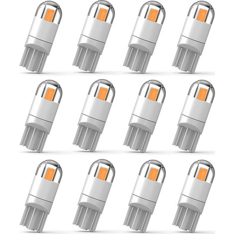 12pcs 194 LED Ampoule de voiture 3030 Chipset 2SMD T10 194 168 W5W Ampoule LED Wedge 1.5W 12V Plaque d'immatriculation Courtoisie Étape Carte Lumières (1/5)