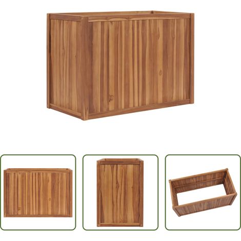 vidaXL Lit surélevé 100x50x70 cm Bois de teck solide (1/5)