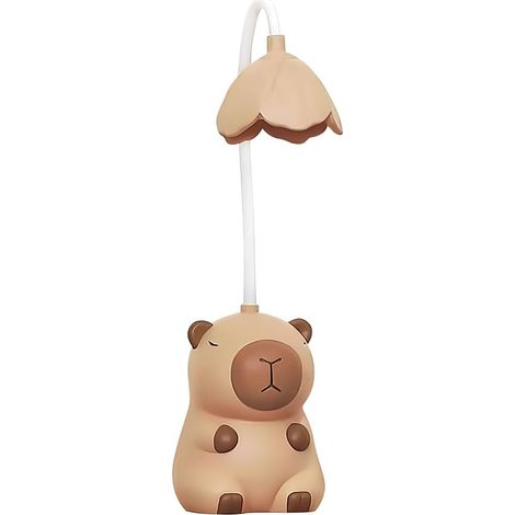 Kinderschreibtischlampe, LED-Schreibtischlampe, Capybara-Nachtlicht mit Anspitzer, 360°-Drehung, USB-Nachttischlampe mit Berührungssensor und flexiblem Arm, zum Lesen und Lernen (A) (1/5)