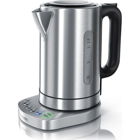 Arendo Wasserkocher 1,7 l, 3000 W, Edelstahl, Schnellkoch, einstellbare Temperatur, Warmhaltefunktion (1/5)