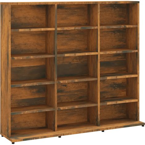 Armadio per CD multifunzionale rovere fumo 100 x 23 x 89 cm elegante spazio di archiviazione design contemporaneo in legno ingegnerizzato 020048170