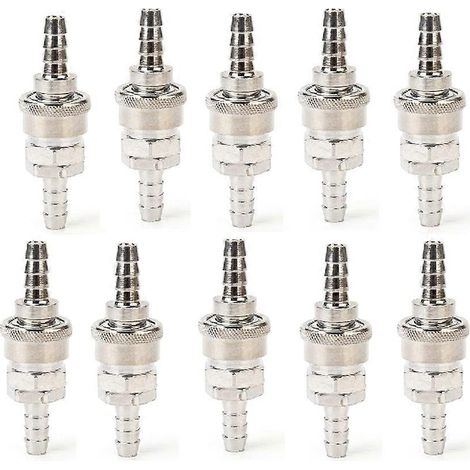 10 jeux de raccords rapides autobloquants SH+PH-20 de 8 mm de diamètre intérieur, en plastique-acier mat, de type C (1/5)