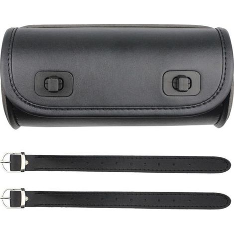 Sacoche de guidon pour moto, sacoche à outils universelle en cuir PU (noire) (1/5)