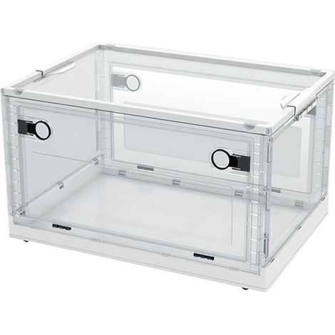 Bacs de rangement pliables avec couvercles, 40 litres - Grands bacs de rangement en plastique - Pour la maison/chambre/cuisine/bureau/voyage