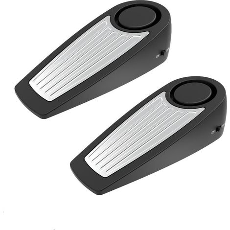 Butée de porte avec alarme pour maisons, chambres et hôtels, 130 dB, facile à installer, butée de sol fiable et portable, pack de 2, noir. (1/5)