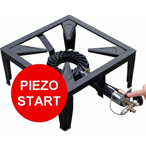 Fornellone a Gas GPL 40x40 cm, 4 Piedi 7,5 kW con Piezo e Termocoppia, Bruciatore Ø170 mm (1/5)