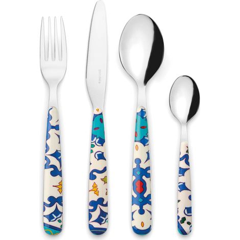 SET 24 POSATE ''FLOWER&LEMON'' (Blu mediterraneo) (1/3)