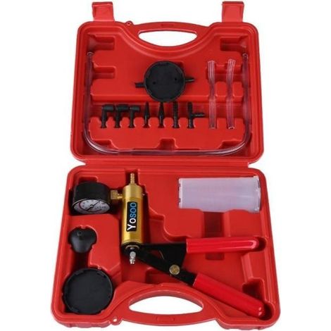 Pompe à vide à main universelle avec jauge incluse, kit de pompe à dépression pour voiture, pièces pour entretien automobile (1/3)