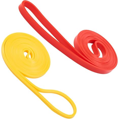 2 Widerstandsbänder, 5–35 lbs, 100 % Latex, einzeln verpackt, Gymnastikband, Widerstandsband für Krafttraining, Fitnessband, Gummiband, für Sport-Rehabilitationsübungen (1/5)