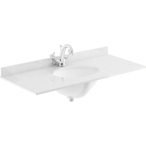 1000 Rectangle Marble Top/Basin 1TH