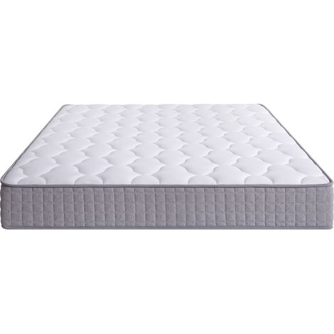 Matelas 120x200 cm, ressorts ensachés 7 zones de confort H3, très épais 25 cm, blanc (1/5)