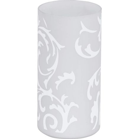 Eglo Geo, lampada da tavolo minimalista in vetro opalino opaco con motivo floreale, lampada da salotto con interruttore, presa E14 (1/4)