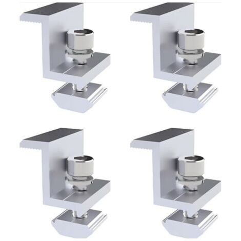 Paquet de 4 supports de panneau solaire, pince d'extrémité de 30 mm, support de panneau solaire, support Z, pince réglable, support de panneau solaire photovoltaïque photovoltaïque (1/5)