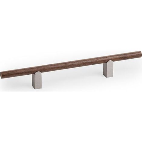 Tirador Viefe Kumo Wood - 248mm (CC128mm) Inox look + nogal