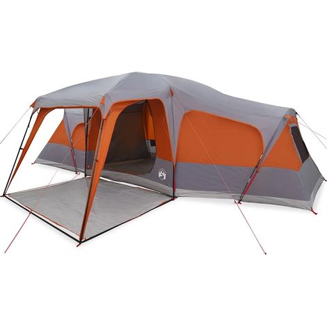vidaXL Tienda familiar con porche 9 personas impermeable gris naranja (1/2)