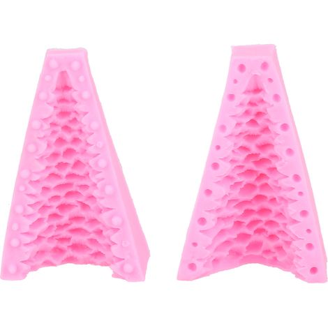Moule en silicone 2 pièces pour sapin de Noël 3D à faire soi-même : antiadhésif, durable, résistant aux hautes températures, idéal pour la pâtisserie maison. (1/5)