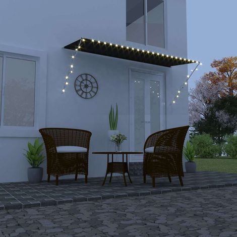 Auvent rétractable avec LED-Store banne 350x150 cm Anthracite (1/5)