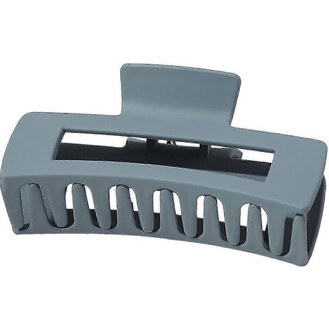Pince à cheveux en plastique pour femme, dents antidérapantes, forte adhérence, texture givrée, style requin.-Blue (1/5)