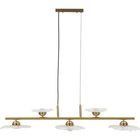 Lampadario EMILY in metallo dorato e vetro trasparente (1/5)