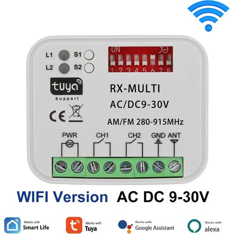 Récepteur multifréquence 300-868 MHZ compatible télécommandes à code roulant et code fixe,DC 9-30V (1/5)