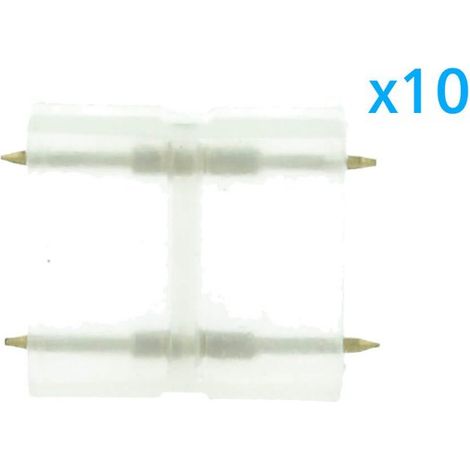 10 PZ Connettore 2 Pin Passo 13,5mm per Unire e Allungare Bobina Led 220V Mono Colore