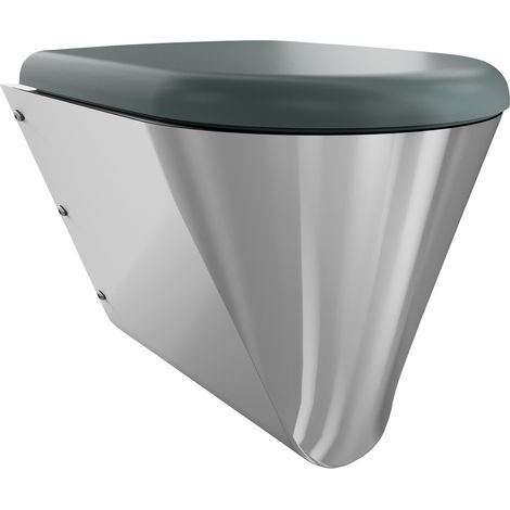 KWC AR T-WC, CAMPUS, Edelstahl, wandhängend,  360x409x500 mm, grauer Sitz