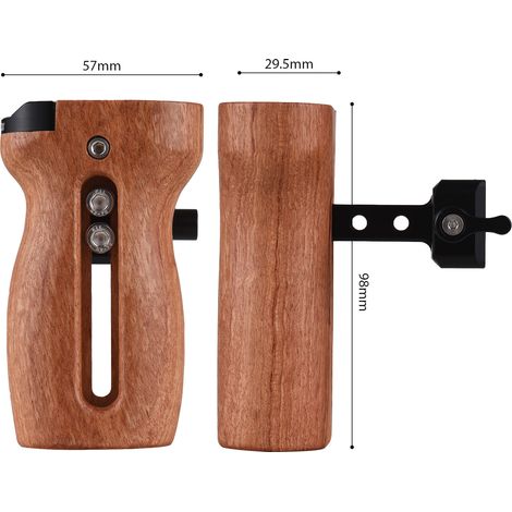 Andoer Universal-Griff oben/seitlich für Kamerakäfig, linker/rechter Handgriff mit NATO-Klemme, Cold Shoe Mount, nach oben und unten verstellbar, 2er-Pack (1/5)