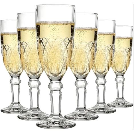 Sparkling Wine Glasses, Crystal Champagne Flutes, Glasses, Ideal for Parties and Special Occasions, Glassware (1/5)