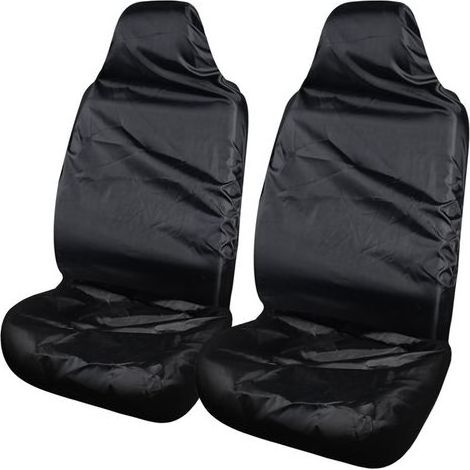 Robust, black, waterproof car seat covers, 2 pieces, car seat covers, waterproof, dirt-repellent, dustproof, for all seasons (1/4)