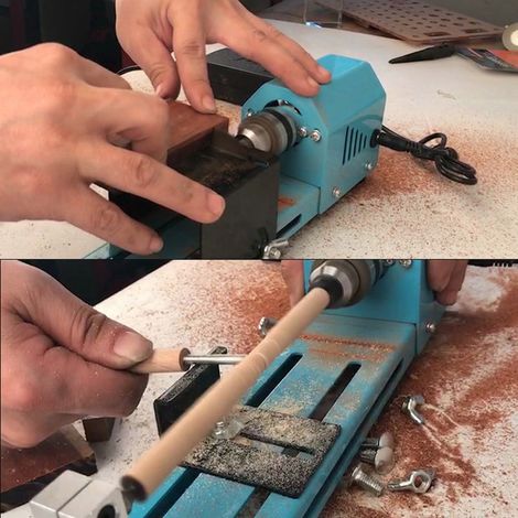 Compacte machine électrique à meuler et percer pour tour à bois bricolage (1/5)