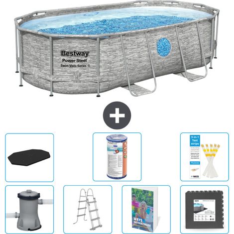 Bestway Power Steel Oval - 427x250x100 cm - 8-teilig S563
