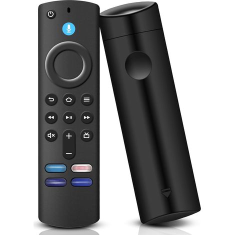 Ersatz-Sprachfernbedienung (3. Generation), kompatibel mit AMZ FI-re TV Stick (2./3. Generation, 4K, 4K Max, Lite, HD), FI-re TV Cube (2. und 3. Generation), mit Bluetooth, Sprachsteuerung und 4 Schne