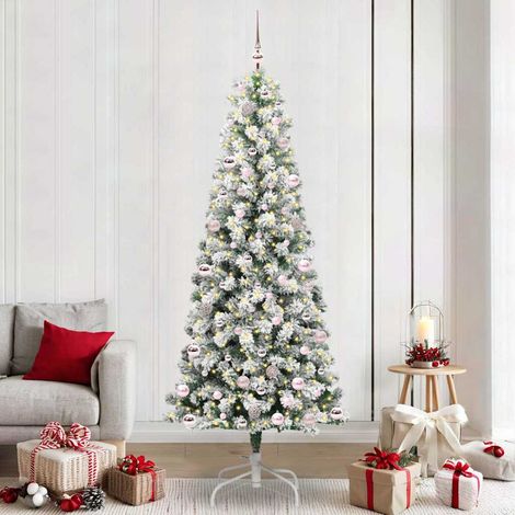 Künstlicher klappbarer Weihnachtsbaum Grün und Weiß 240 cm