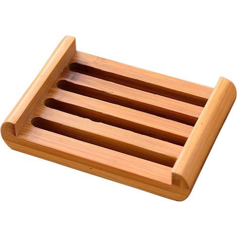 Porte-savon en bambou, porte-savon en bois, étagère à savon en bambou, éponge à savon, bac d'égouttage, boîte à savon de salle de bain (1/5)