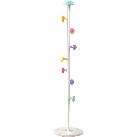 Portant métal 7 crochets amovible cintre sol classique blanc 167 cm pour chambre (1/5)